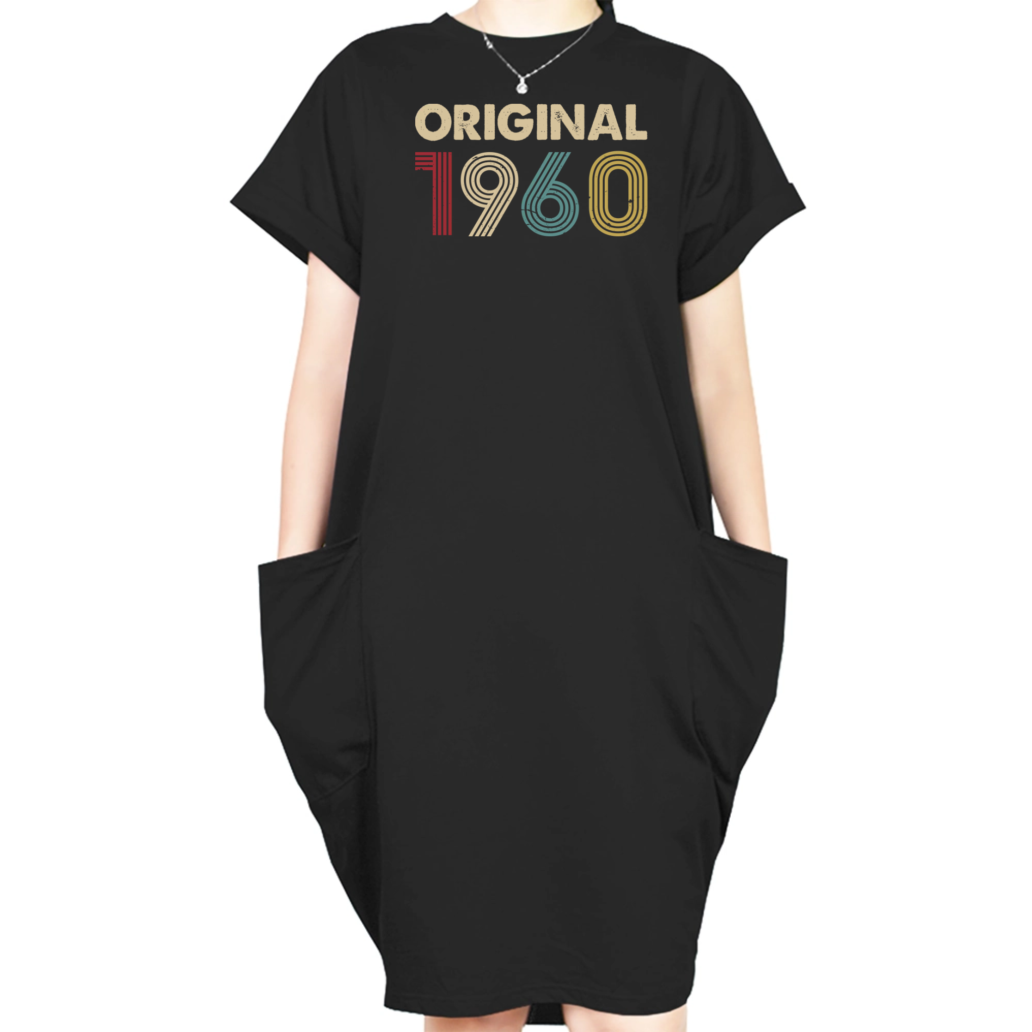 Original Custom Birthday Year Loose Short Sleeve Pocket On Dress