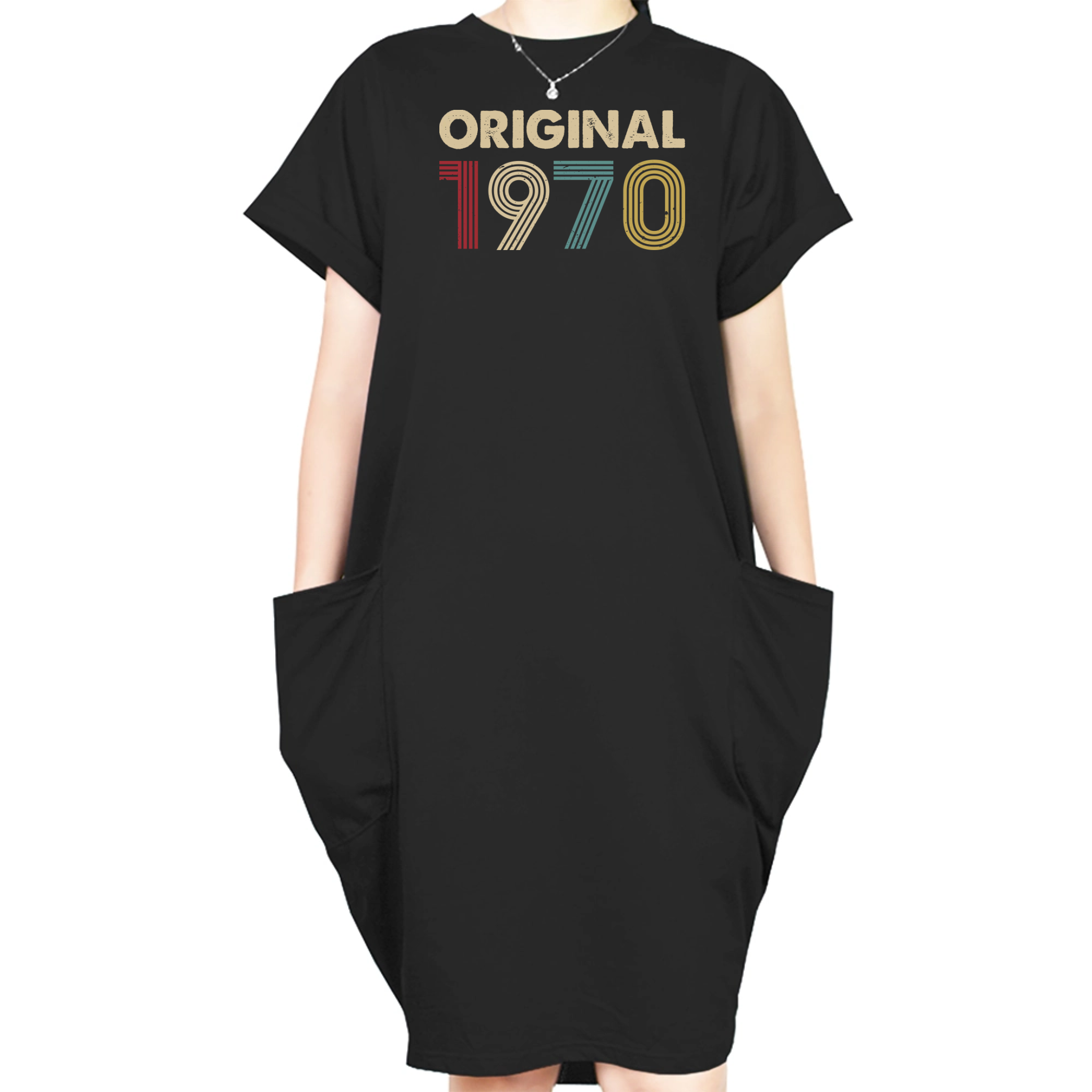 Original Custom Birthday Year Loose Short Sleeve Pocket On Dress
