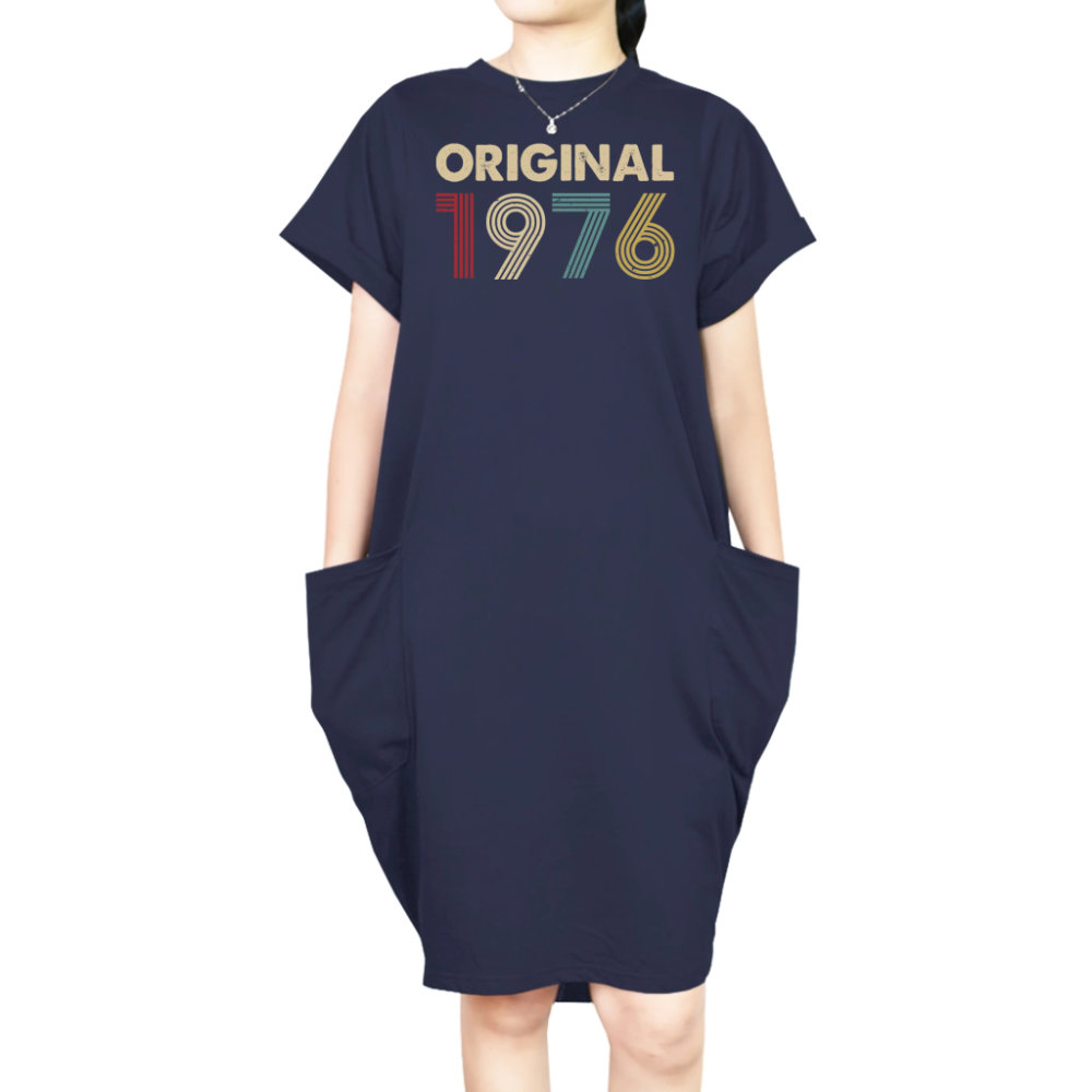 Original Custom Birthday Year Loose Short Sleeve Pocket On Dress - variant image 1
